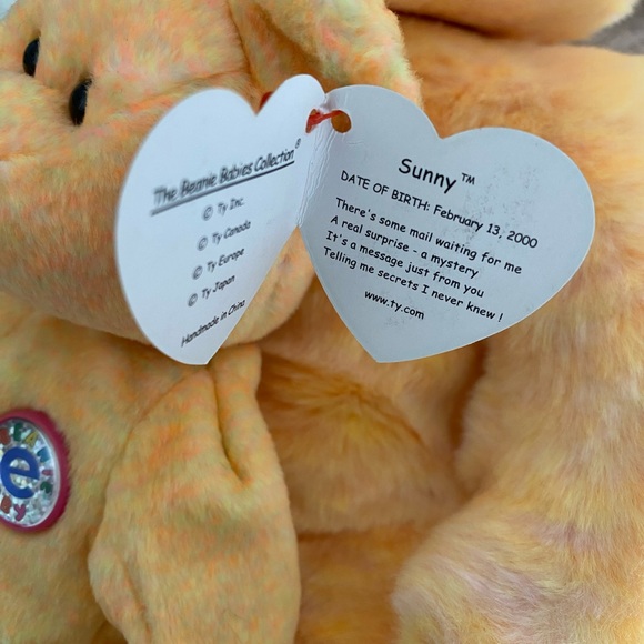 🧡 RETIRED MATCHING SET. Beanie BUDDY Bear “Sunny” & Beanie BABY Bear “Sunny”. - Picture 14 of 16